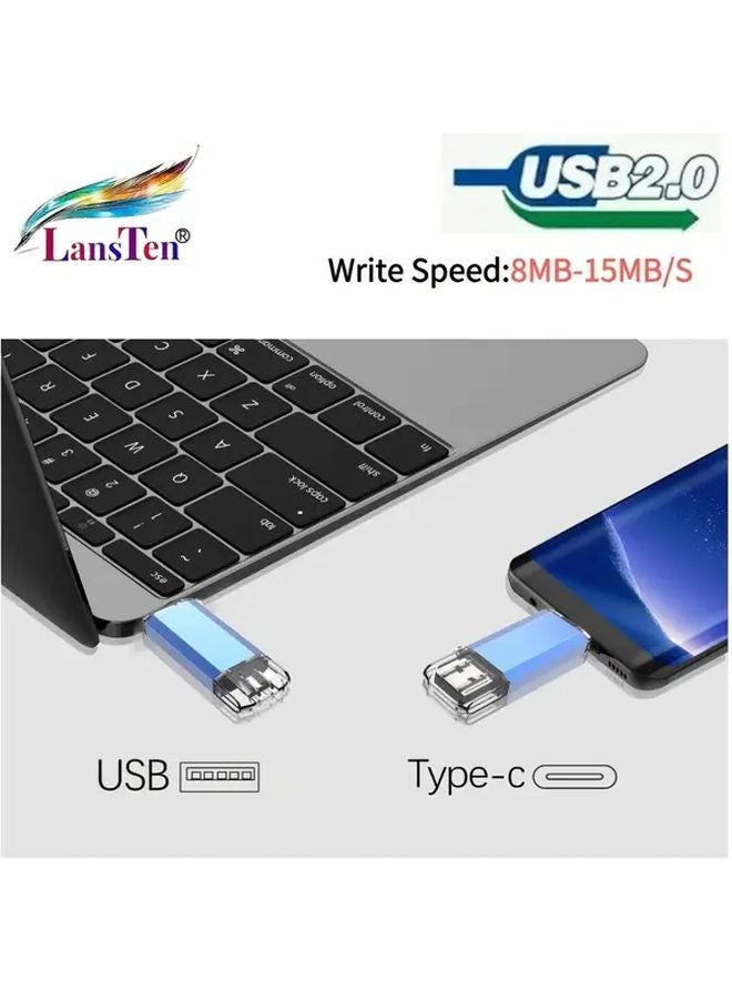 LansTen 2 In 1 USB C Flash Drive 32GB Dual Micro USB And Type C High Speed Data Transfer - Image 4